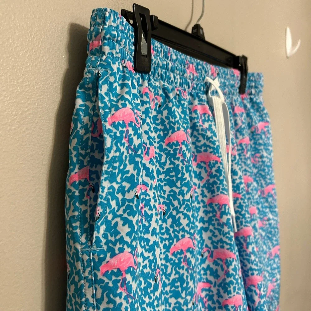Chubbies Swim Trunks Mens XL Blue Pink Flamingo 7